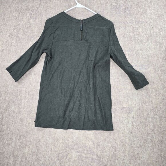 Merona Gray 3/4 Sleeve Textured Tunic Top XS 100% Cotton - Picture 2 of 9
